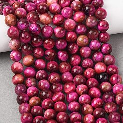 Нити из натуральных бусин тигрового глаза высшего качества&nbsp;G-F591-18-8mm-05