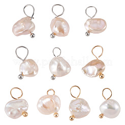 10 colgante de perla keshi barroca natural de 2 colores&nbsp;PALLOY-TAC0308