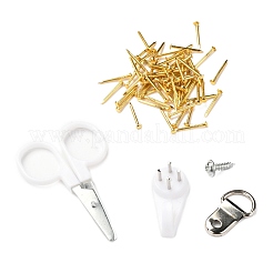フットプリント模様DIYストリングアートキットセット  ハンマー入り  木の板  プラスチックホルダーアクセサリー  合金の釘とネジ  はさみ  ポリエステル糸  15x15x0.85cm&nbsp;DIY-F070-15