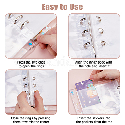 1 шт. прямоугольные прозрачные ПВХ мини-папки с 6 кольцами&nbsp;AJEW-FH0006-68