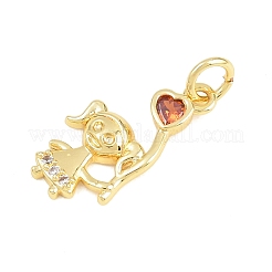 Pendentifs avec zircon cubiques à micro-pavés en laiton&nbsp;KK-D258-40G-01