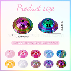 60 шт. 10-цветные непрозрачные акриловые бусины с УФ-покрытием FIND-PH0026-82