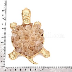 Aggregato di quarzo ematoide giallo naturale e statuette di tartaruga in lega di zinco&nbsp;G-Q615-01E