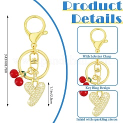 Латунный микропаве прозрачный кубический цирконий брелок с буквой подвеска KEYC-SW00015-Y
