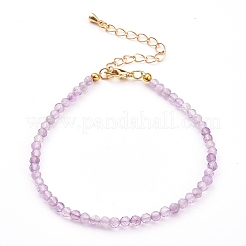 Bracelets en perles d'améthyste naturelle à facettes pour femmes&nbsp;BJEW-JB05928-03