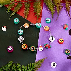 Perles en pâte polymère faites à la main thème Halloween / Noël&nbsp;CLAY-NB0001-20