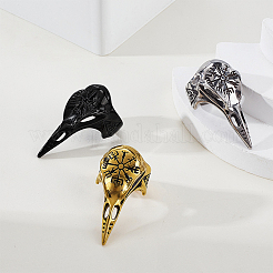 3 stücke 3 farben viking raven vogel kopf edelstahl finger ringe&nbsp;RJEW-GA0001-04