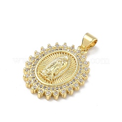 Латунные микропаве прозрачные подвески с фианитом&nbsp;KK-P350-06B-G