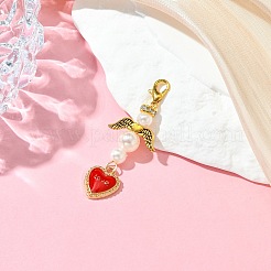 2 шт. подвеска в виде ангела из АБС-пластика с имитацией жемчуга HJEW-JM02859