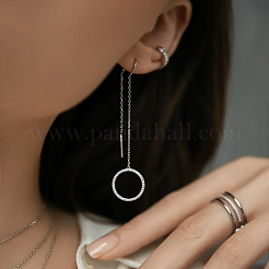 S925 Silber Zirkon geometrische Ohrringe und Halskette Schmuck-Set für Frauen&nbsp;IQ8256-3