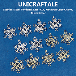 12 шт. подвески из нержавеющей стали 201 двух цветов&nbsp;STAS-UN0059-74