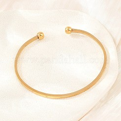 Brazaletes planos abiertos de acero inoxidable 304 para mujer&nbsp;SA-CBA45D5-26G