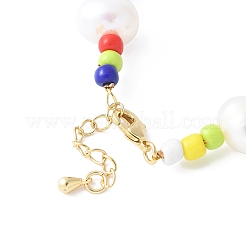 Изготовление браслетов из натурального жемчуга и разноцветных фарфоровых бусин KK-F892-16G