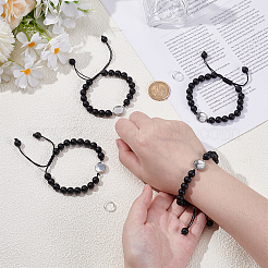 Наборы для самостоятельного изготовления браслетов из синтетического черного камня и стекла&nbsp;BJEW-UN00024