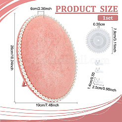 Настольные овальные бархатные подставки для сережек AJEW-WH0413-25