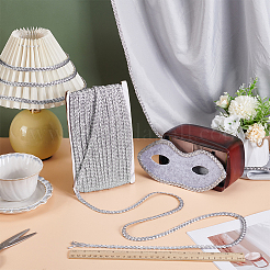 Отделка из металлизированного полиэстерового плетеного кружева&nbsp;OCOR-WH0678-20A