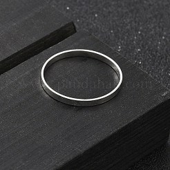 女性用スター指輪シルバーフィンガー指輪925個  プレーンバンドリング  銀  2.2mm  内径：19.7mm&nbsp;RJEW-NH0002-02E-S
