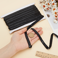 きらめきのポリエステル レースのリボン  スパンコール  服飾材料  ブラック  1/2インチ（13mm）  約10.94ヤード（10m）/バンドル&nbsp;OCOR-WH0090-67D
