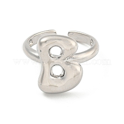 Латунные открытые манжеты с буквами для женщин RJEW-G313-01B-P