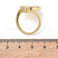Anillos abiertos de latón con micropavé de circonitas cúbicas transparentes&nbsp;KK-CBA56EF-41C-G