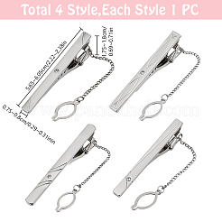 4 шт. 4 стиля железного зажима для галстука со стразами&nbsp;AJEW-DR0002-45