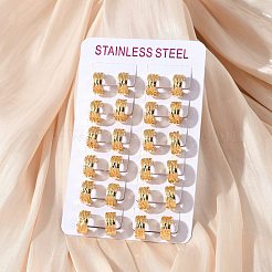 Серьги-кольца из нержавеющей стали 304 с эффектом полировки&nbsp;EJEW-M001-37G