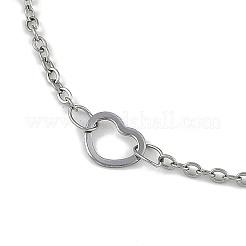 Антикоррозийные браслеты на ногу из нержавеющей стали 304 в форме сердца AJEW-A057-09B-P