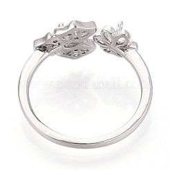 Оправы для колец-манжет из листовой латуни с микропаве из прозрачного кубического циркония KK-T076-34P