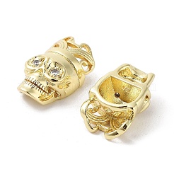 Покрытие стойки череп латунь микро паве подвески из кубического циркония&nbsp;KK-E102-19G