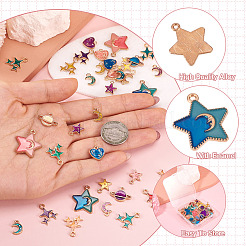 48pcs 24 styles de pendentifs en émail en alliage&nbsp;ENAM-TA0003-16