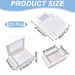 Прямоугольные бумажные коробки для печенья с прозрачным окном CON-WH0098-15B-02
