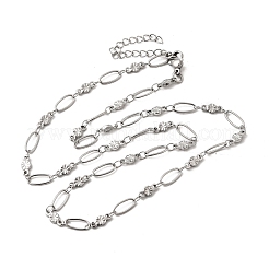 Ожерелья из цветочной цепочки из нержавеющей стали 304 для женщин NJEW-A046-02C-P