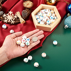 70 шт. 7-х цветные бусины из дерева теасэа WOOD-CD0001-24