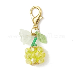 Подвески из стеклянных бусин в виде фруктов и цветов.&nbsp;HJEW-MZ00407-01