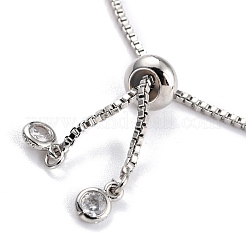 Braccialetti regolabili in ottone con micro pavé di zirconi cubici trasparenti&nbsp;BJEW-L652-16P