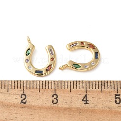 Латунные микро-паве красочные кубические циркониевые подвески&nbsp;X-KK-Q031-40G-02