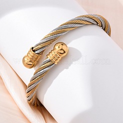 Браслеты-торсионы из нержавеющей стали 304 для женщин и мужчин&nbsp;BJEW-G584-18G-02