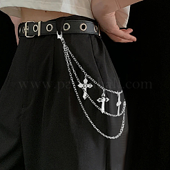 1 шт. железные 3-слойные перекрестные цепи для брюк с кисточками AJEW-SC0031-16