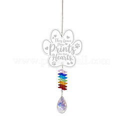 Hängende Sonnenfänger in Tropfenform aus Glas&nbsp;HJEW-WH0201-002
