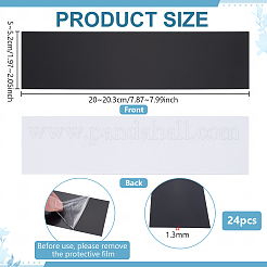ABSプラスチックブランクシート24枚  長方形  ブラック  200~203x50~52x1.3mm&nbsp;KY-FG0001-22