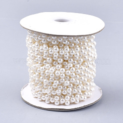 Абс пластика имитация жемчуга бисером отделка гирляндой AJEW-S073-10