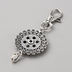 Creazione di portachiavi con bottone a pressione in strass in lega&nbsp;FIND-WH0417-95B