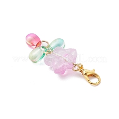 3 шт. подвесные стеклянные бусины в форме капли звезды&nbsp;HJEW-JM04132