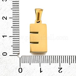 金色の304ステンレススチールペンダント  樹皮模様  文字e  18x9x2.5mm  穴：5.5x3mm&nbsp;STAS-K300-01G-E