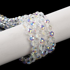 Прозрачные стеклянные бусины гальваническим пряди GLAA-Q099-B01-06