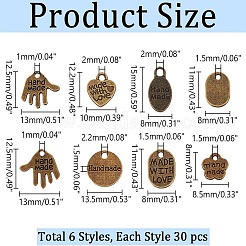 180шт 6 стиля подвески из сплава в тибетском стиле TIBEP-AR0001-13