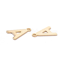ステンレススチールチャーム201個  アルファベット  18KGP本金メッキ  文字.a  12x8.6x0.6mm  穴：1.2mm&nbsp;STAS-C021-06G-A