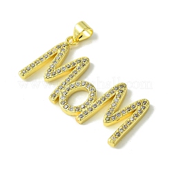 Pendentifs en laiton plaqué or véritable 18k pour la fête des mères&nbsp;KK-H472-06C-G01