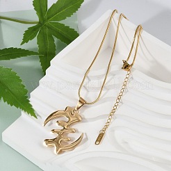 304 нержавеющая сталь кулон с символом гье няме ожерелья в виде змеиной цепи NJEW-L157-05G