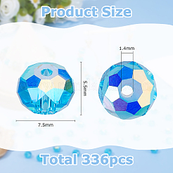 336 шт. Гальванические стеклянные бусины EGLA-WH0007-01D